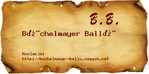 Büchelmayer Balló névjegykártya